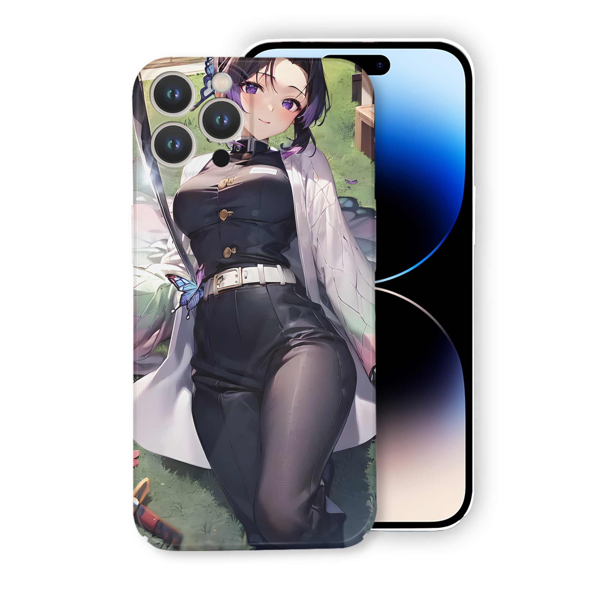 （画像用） 鬼滅の刃（きめつのやいば）蟲柱-胡蝶 しのぶ／こちょう しのぶ Kochou Shinobu 【iPhone 14シリーズ対応】ハードケース